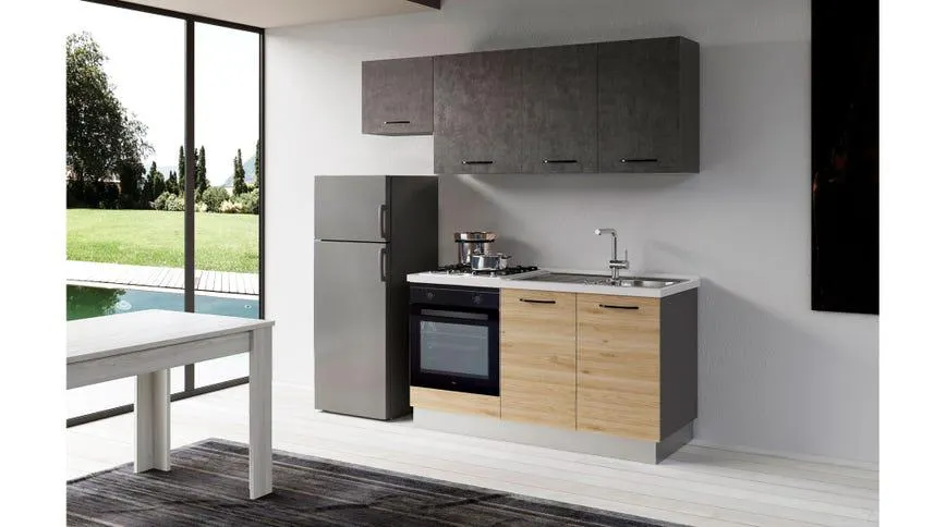 Gilda cucina 210 cm colore rovere cadiz e portland