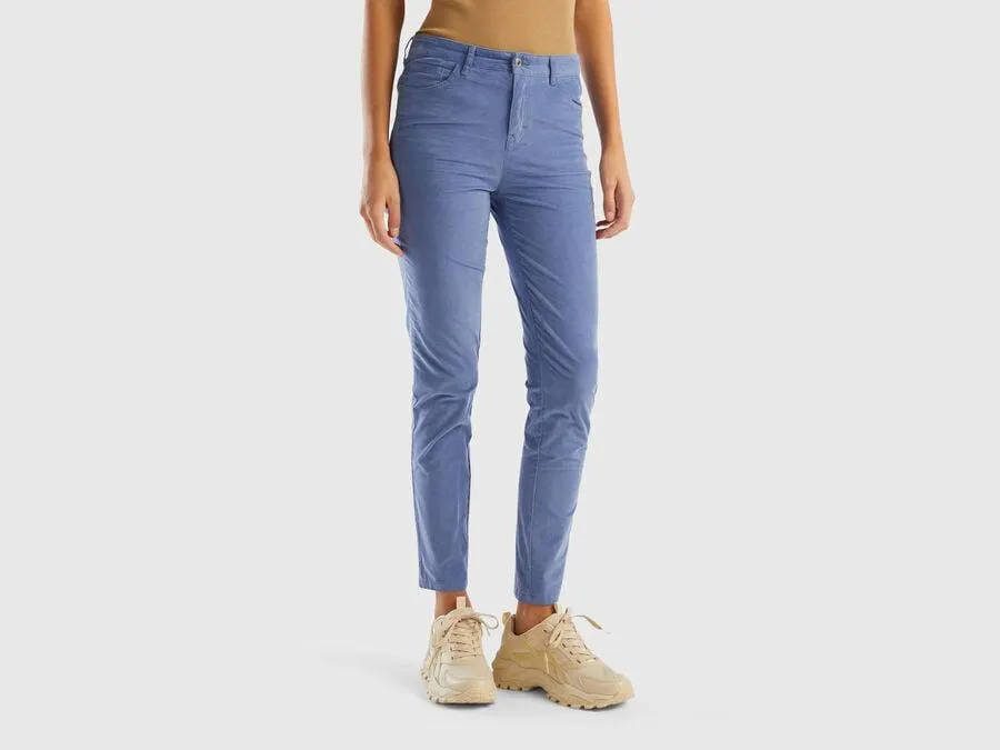 Pantaloni cinque tasche in velluto