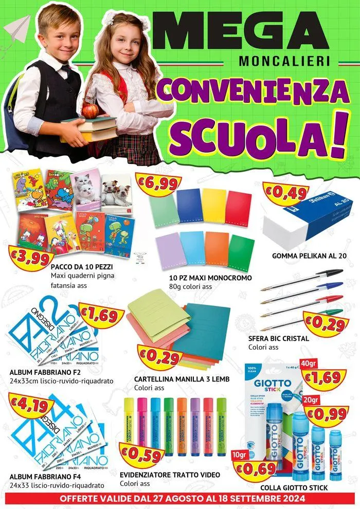 Mega Moncalieri - Convenienza Scuola! da 27 agosto a 18 settembre di 2024 - Pagina del volantino 1