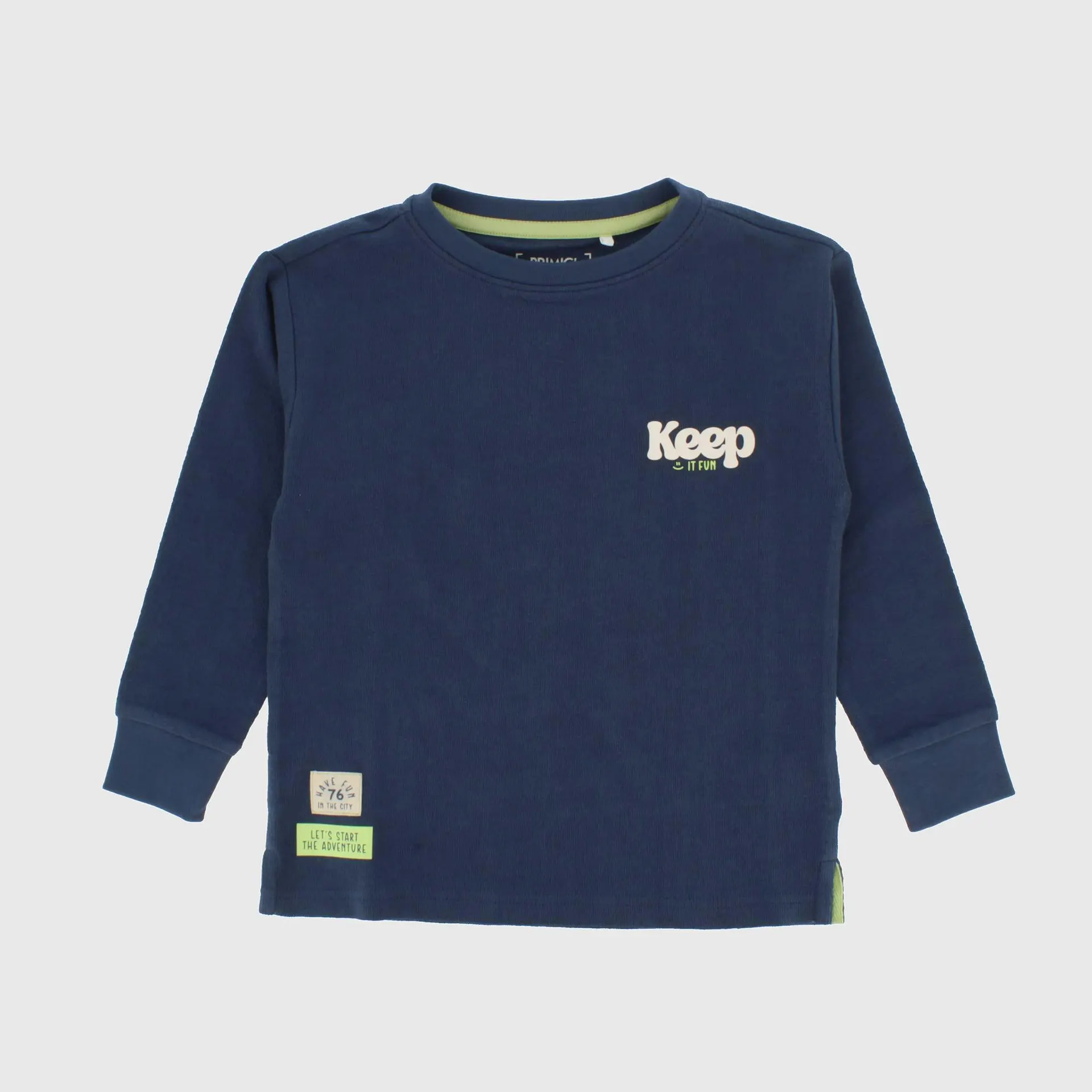 Maglietta oversize in jersey texturizzato da Bambino, BLU