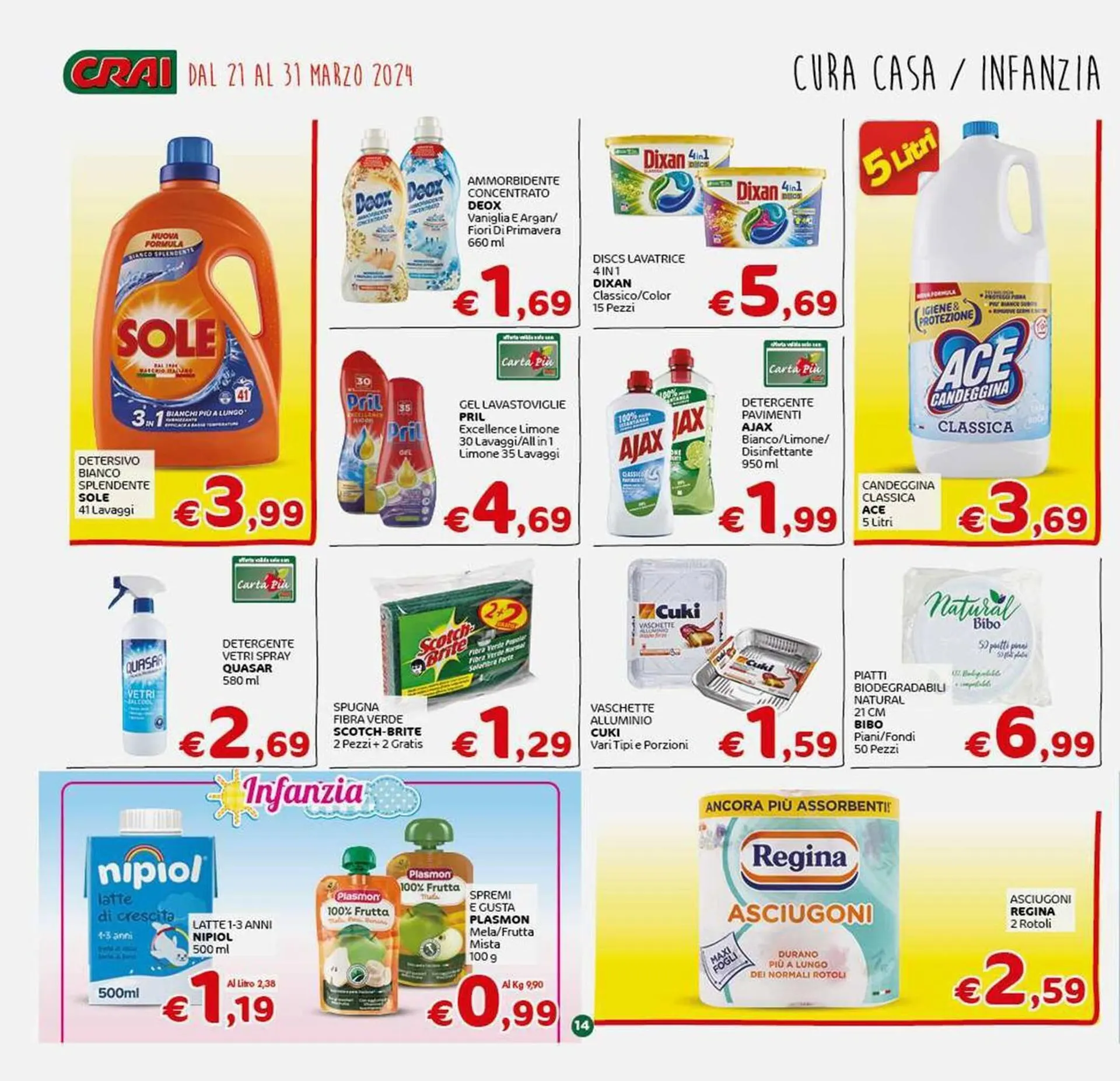 Volantino Crai da 21 marzo a 31 marzo di 2024 - Pagina del volantino 14