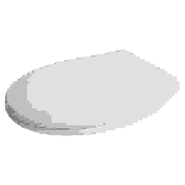 Copriwater universale ovale in termoindurente bianco con cerniere in acciaio