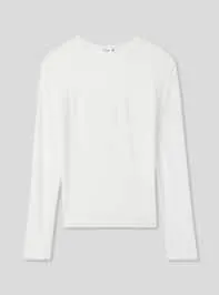 T-shirt maniche lunghe con inserti in tulle Bianco lana