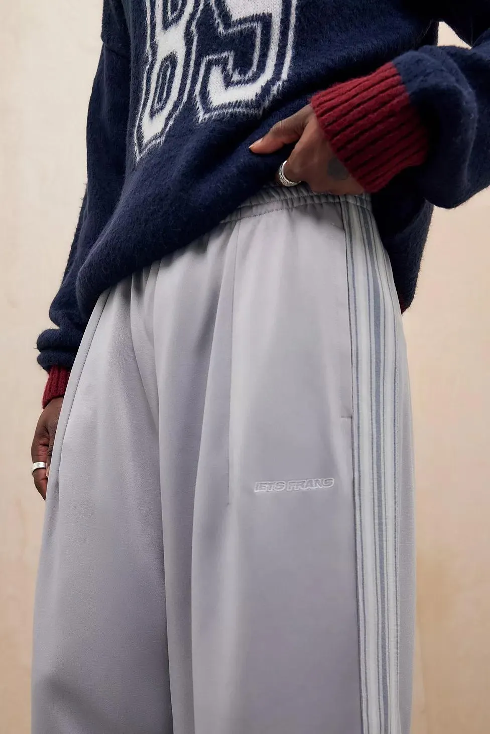 iets frans... Grey Tricot Track Pants