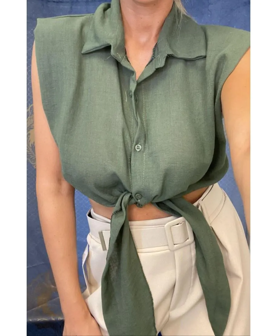 Camicia nodo in lino