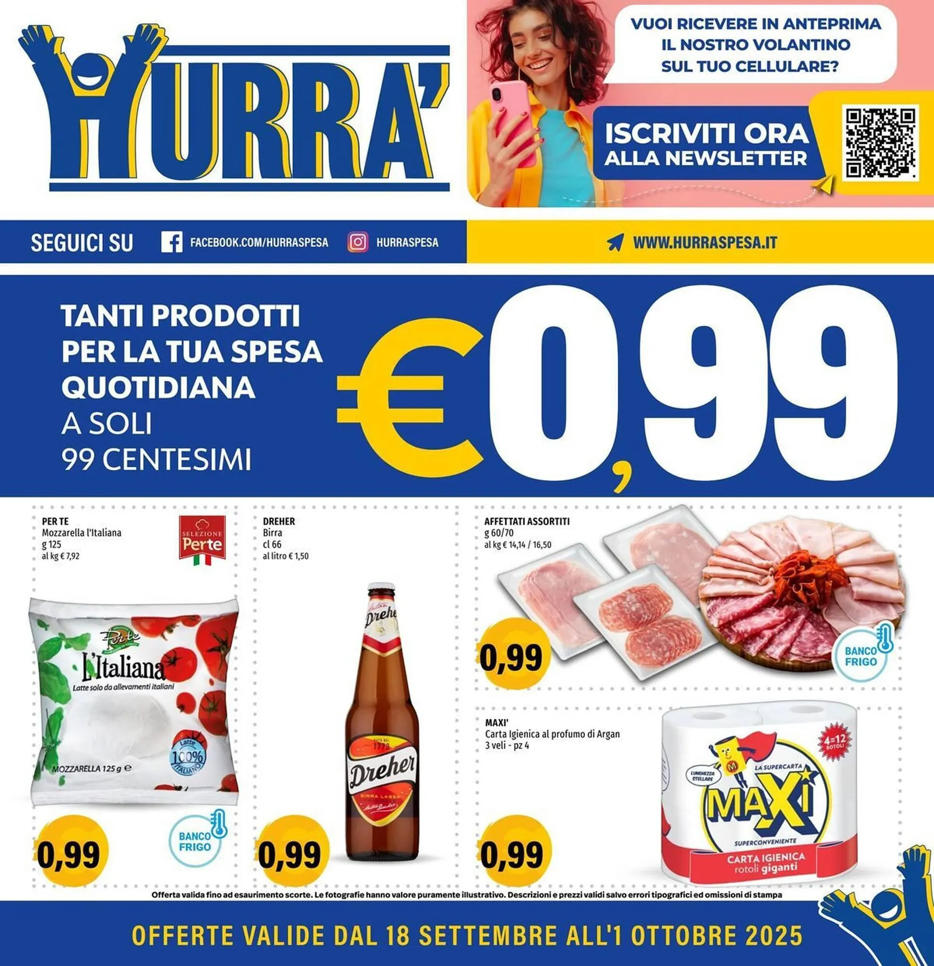 Volantino Hurrà da 18 settembre a 1 ottobre di 2025 - Pagina del volantino 1
