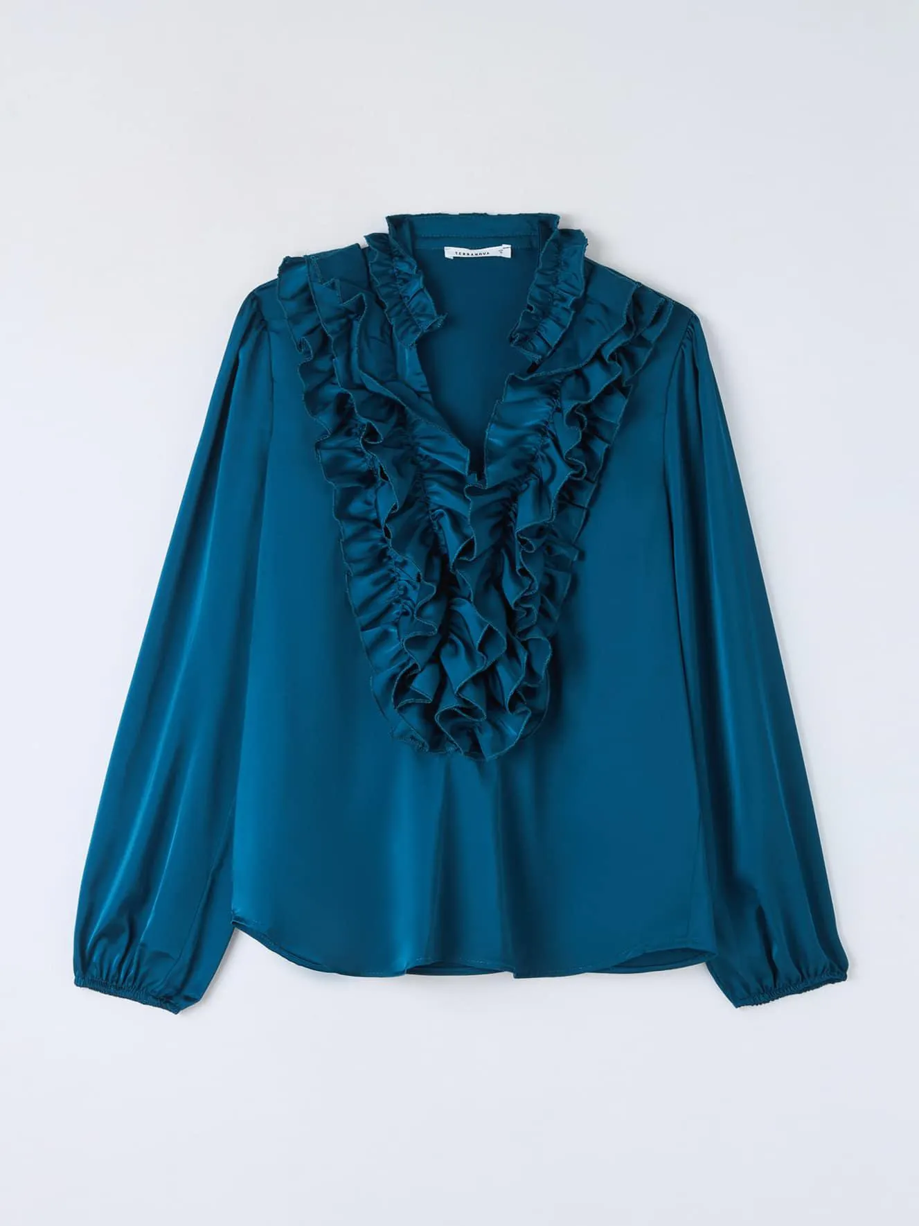 Camicia in raso con rouches Ottanio