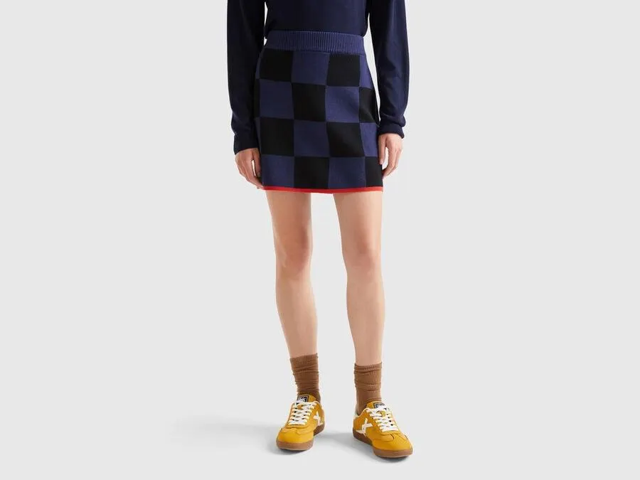 Minigonna in maglia a scacchi