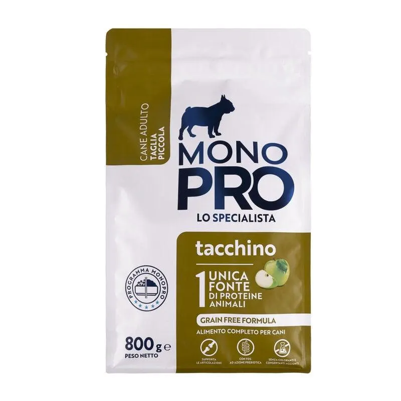 Monopro Dog Adult Mini Grain Free Tacchino 800 gr - Scad. Luglio 25