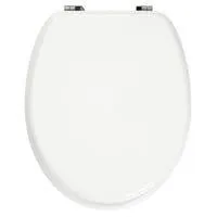 COPRIWATER UNIVERSALE OVALE IN MDF BIANCO CON CERNIERE IN ZAMA