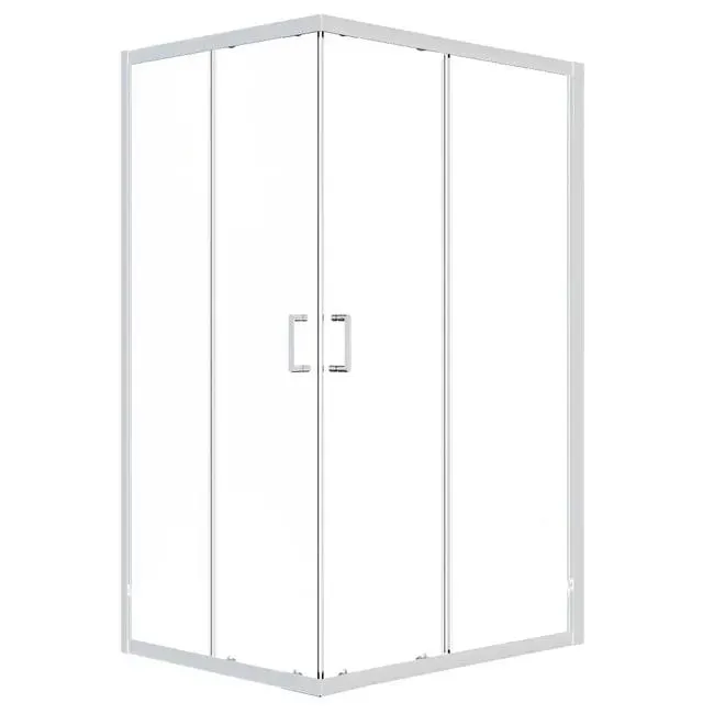 Box doccia con ingresso angolare scorrevole Alba L 68 x L 100 x H 190 cm in vetro, sp. 6 mm cromo