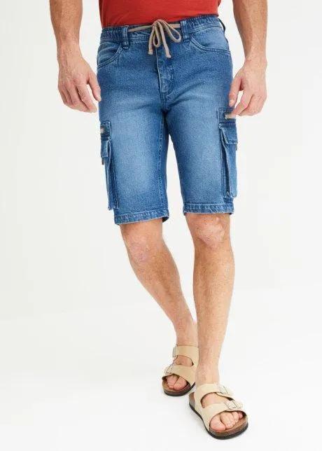 Bermuda di jeans con tasche cargo, regular fit