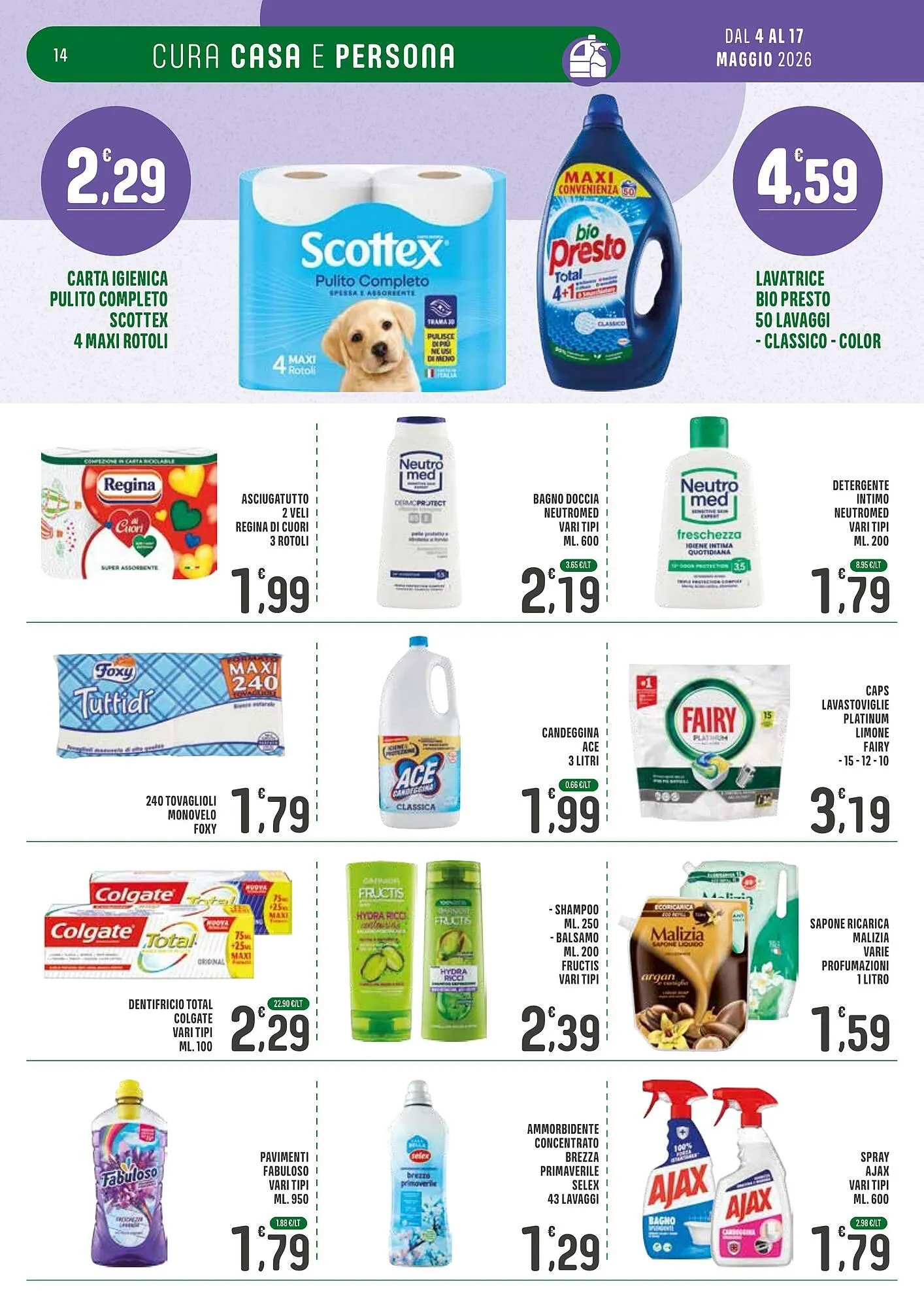 Volantino La Mimosa Supermercati da 4 maggio a 17 maggio di 2026 - Pagina del volantino 14