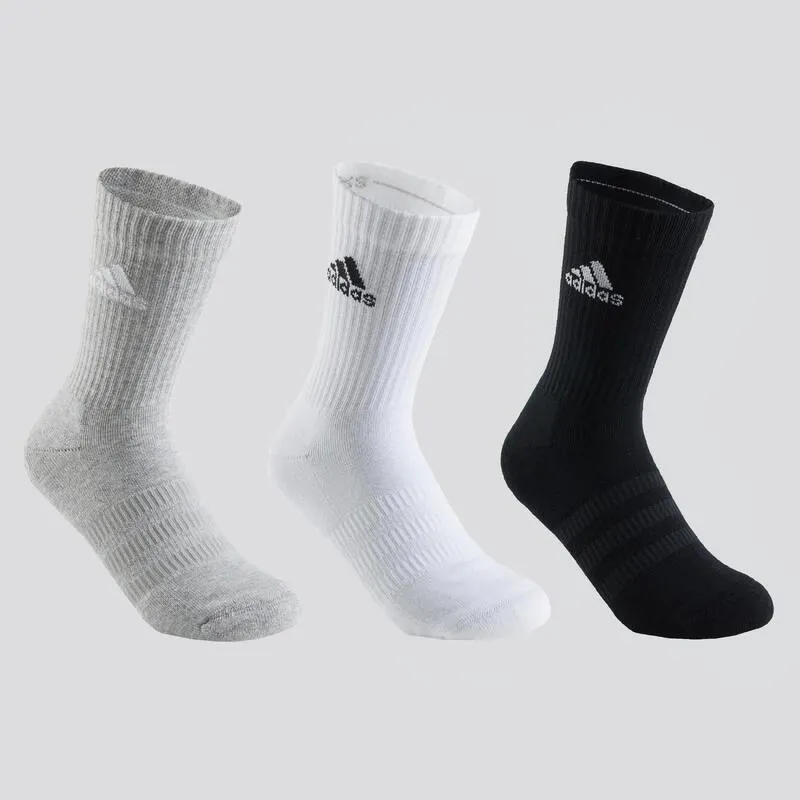 Calze lunghe adulto Adidas grigio-bianco-nero x3