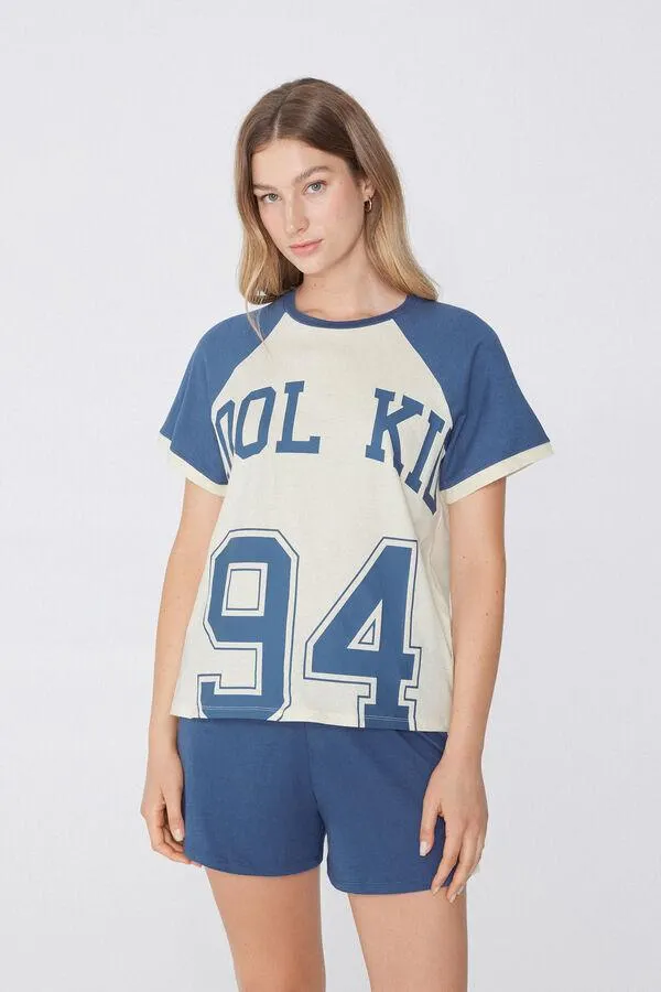 Pigiama Corto Cotone Stampa "Cool Kid"