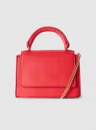 Borsa in similpelle con tracolla Rosso