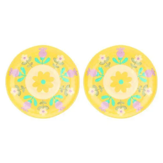 Set 2 piatti piani in melammina Florianne primavera