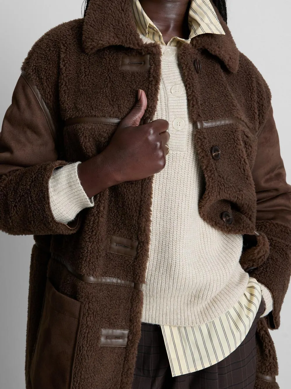 Cappotto lungo in pile