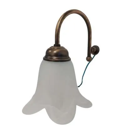 Applique finitura bronzo per specchio classico con campana in vetro