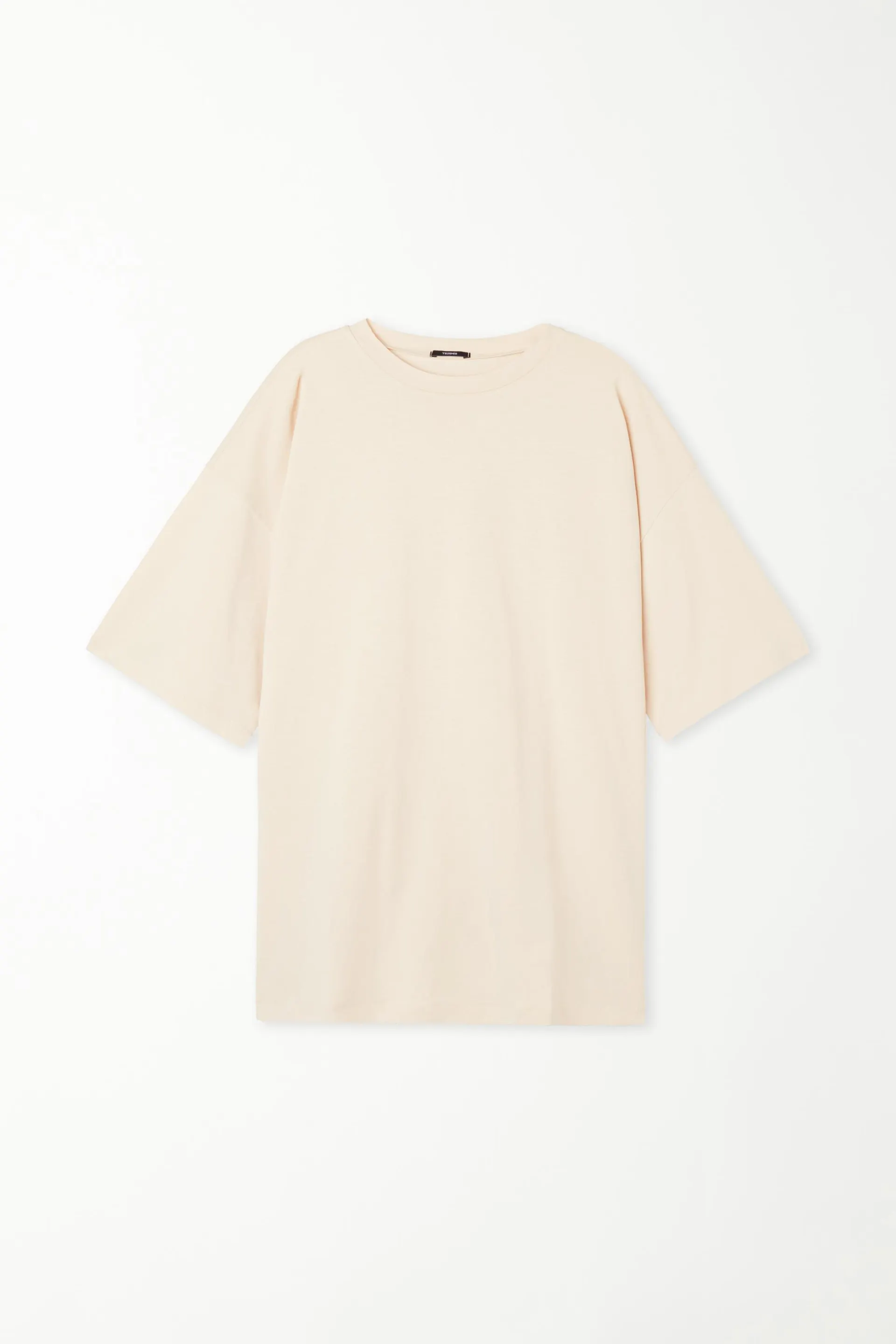 T-Shirt a Girocollo Oversize in Cotone