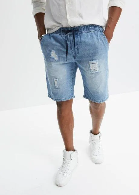 Bermuda in jeans con cinta elastica, regular fit