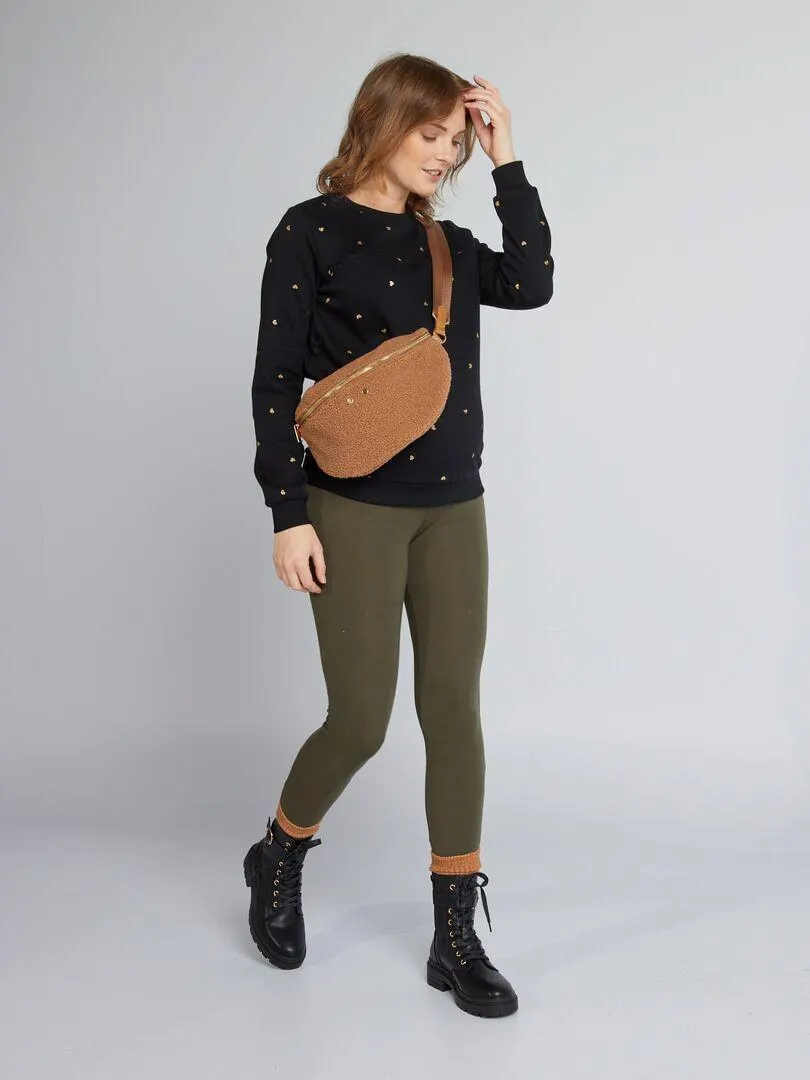 Leggings premaman lunghi in jersey tinta unita - KAKI