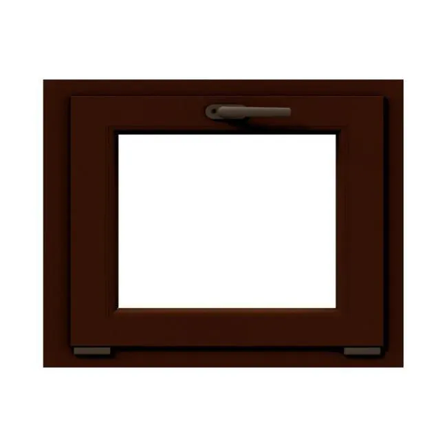 Finestra in PVC noce L 80 x H 60 cm, 1 anta ribaltabile Vedi i dettagli del prodotto