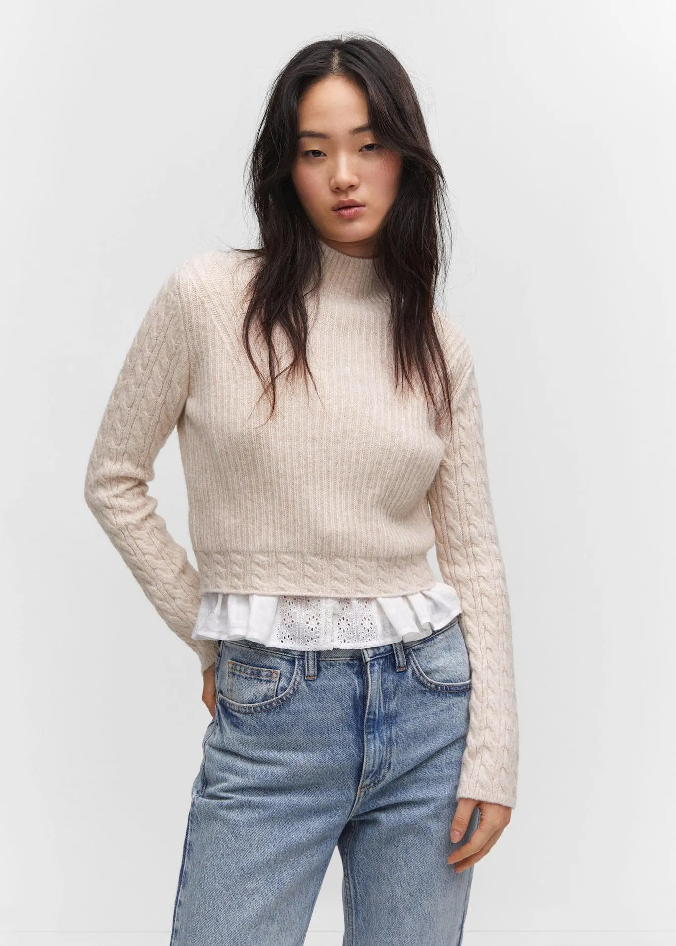 Pullover trecce collo perkins