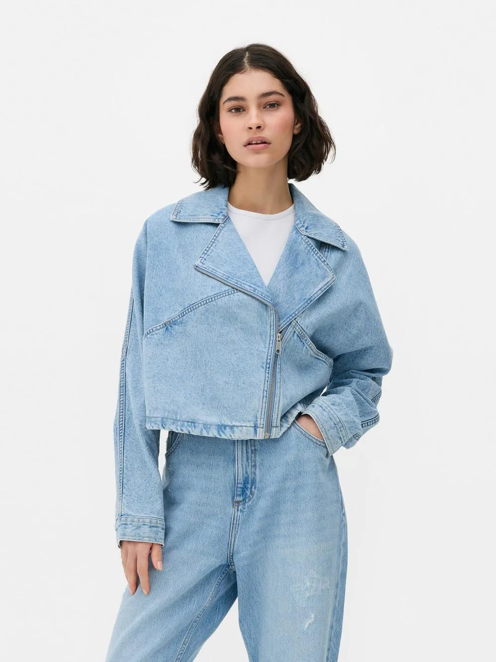 Giacca biker in denim