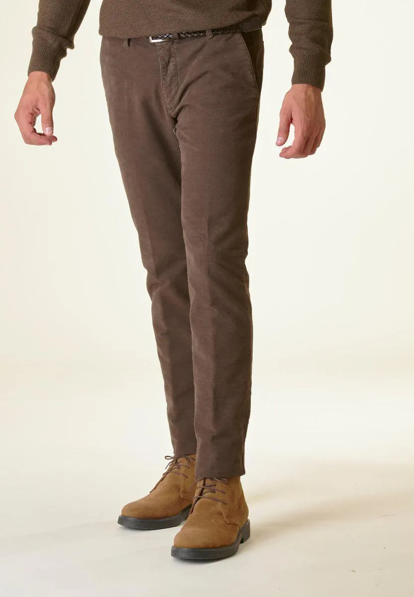 Pantalone moro fustagno operato slim