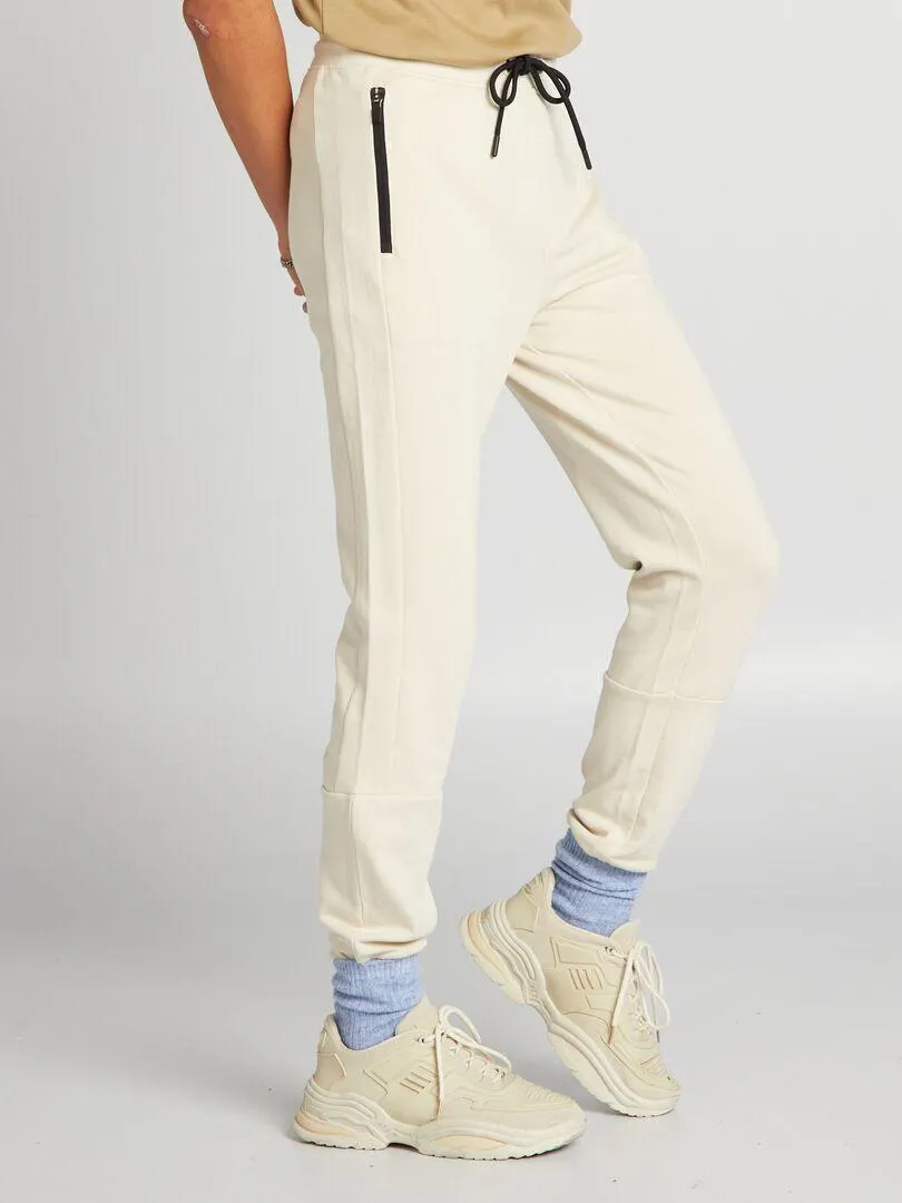 Pantaloni joggers con dettagli a contrasto - beige