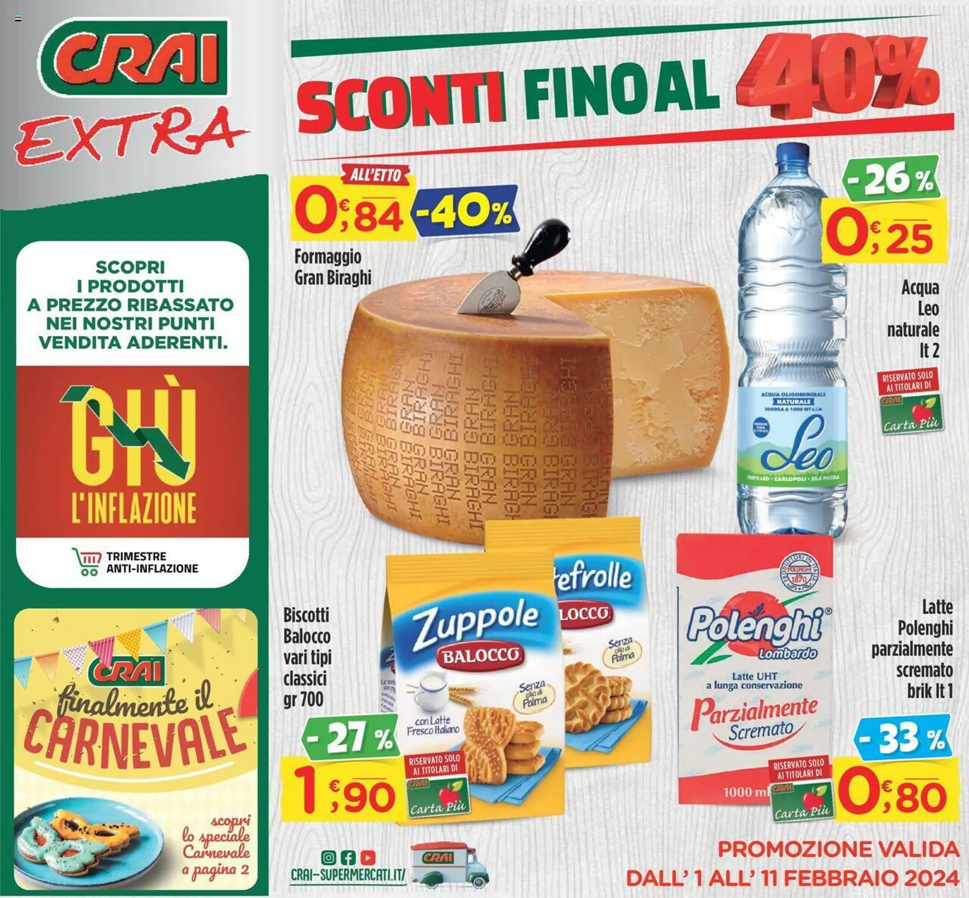 Volantino Crai extra da 1 febbraio a 11 febbraio di 2024 - Pagina del volantino 1