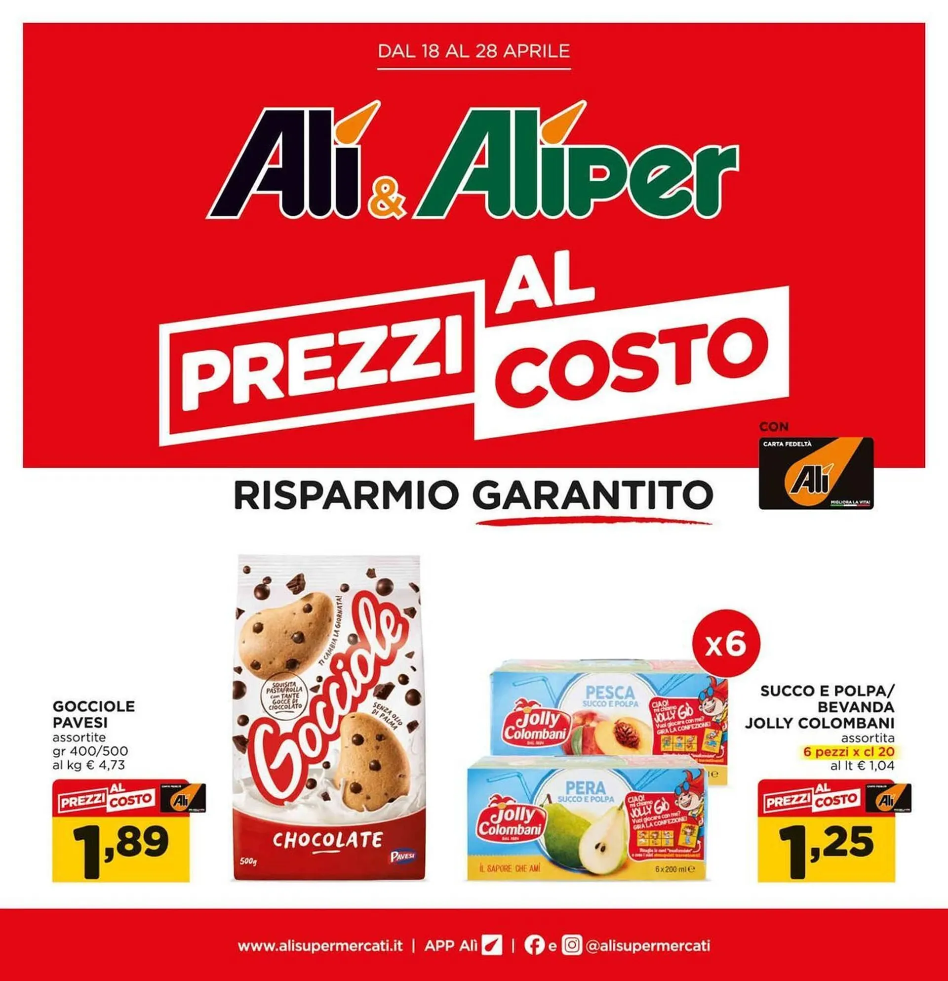 Volantino Alì Supermercati da 18 aprile a 28 aprile di 2024 - Pagina del volantino 1