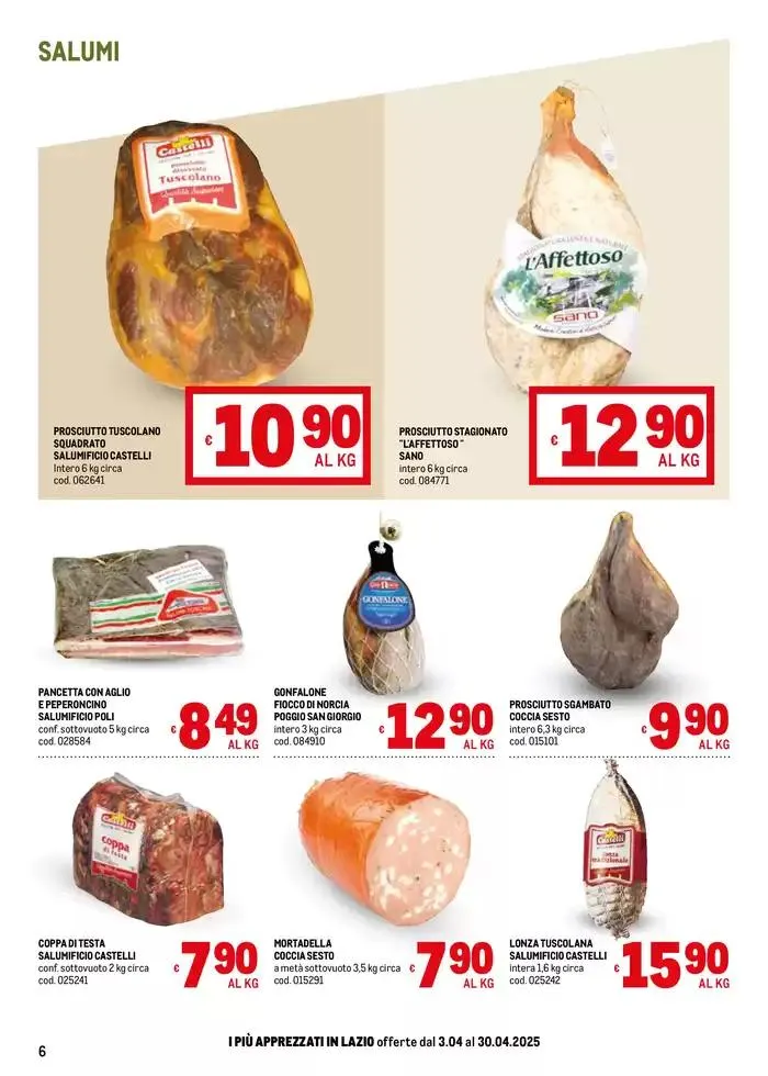 Sapori d'Italia -Lazio da 3 aprile a 30 aprile di 2025 - Pagina del volantino 6