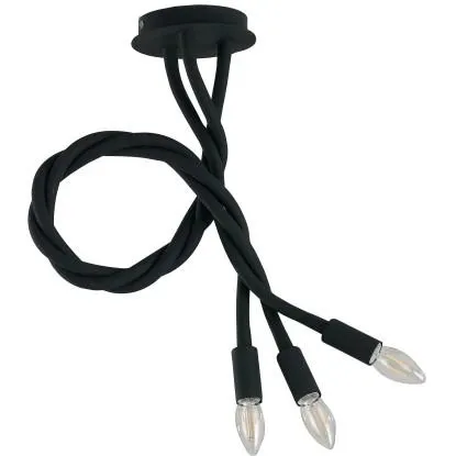 Plafoniera Lover braccia flessibili 3 luci E14 40 W nero