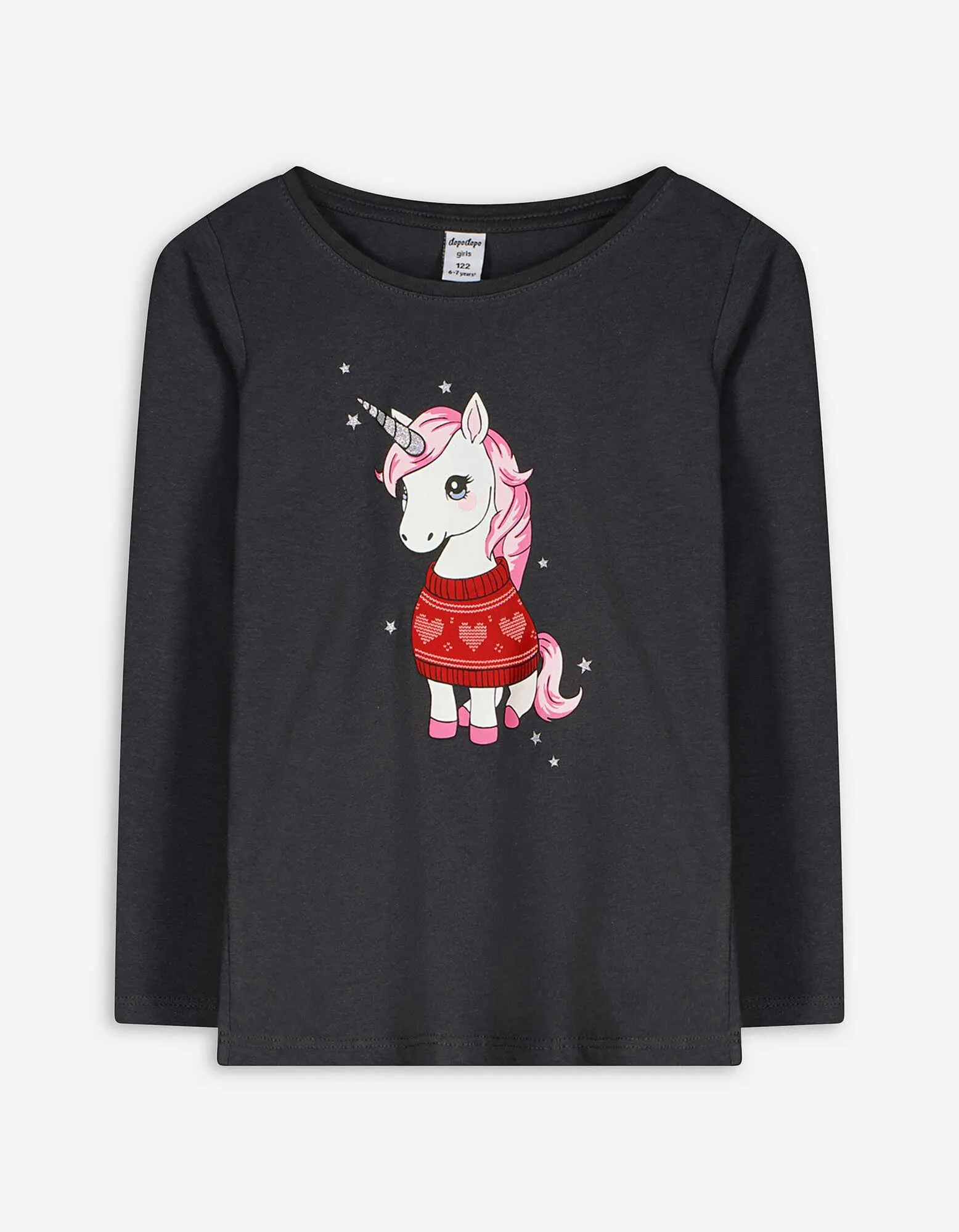 Maglia a manica lunga - Stampa frontale - grigio scuro