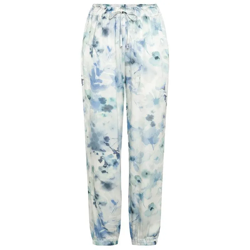 Pantalone donna in raso stampato