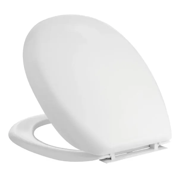 copriwater zara in polipropilene bianco con cerniere in plastica