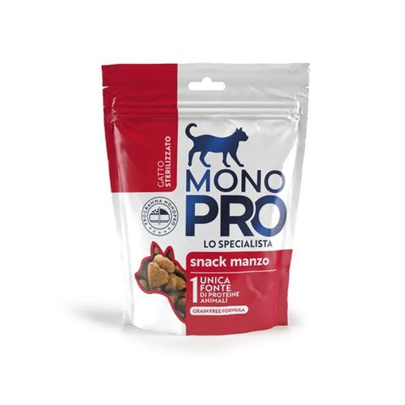 Monopro Cat Sterilised Snack Manzo 50gr