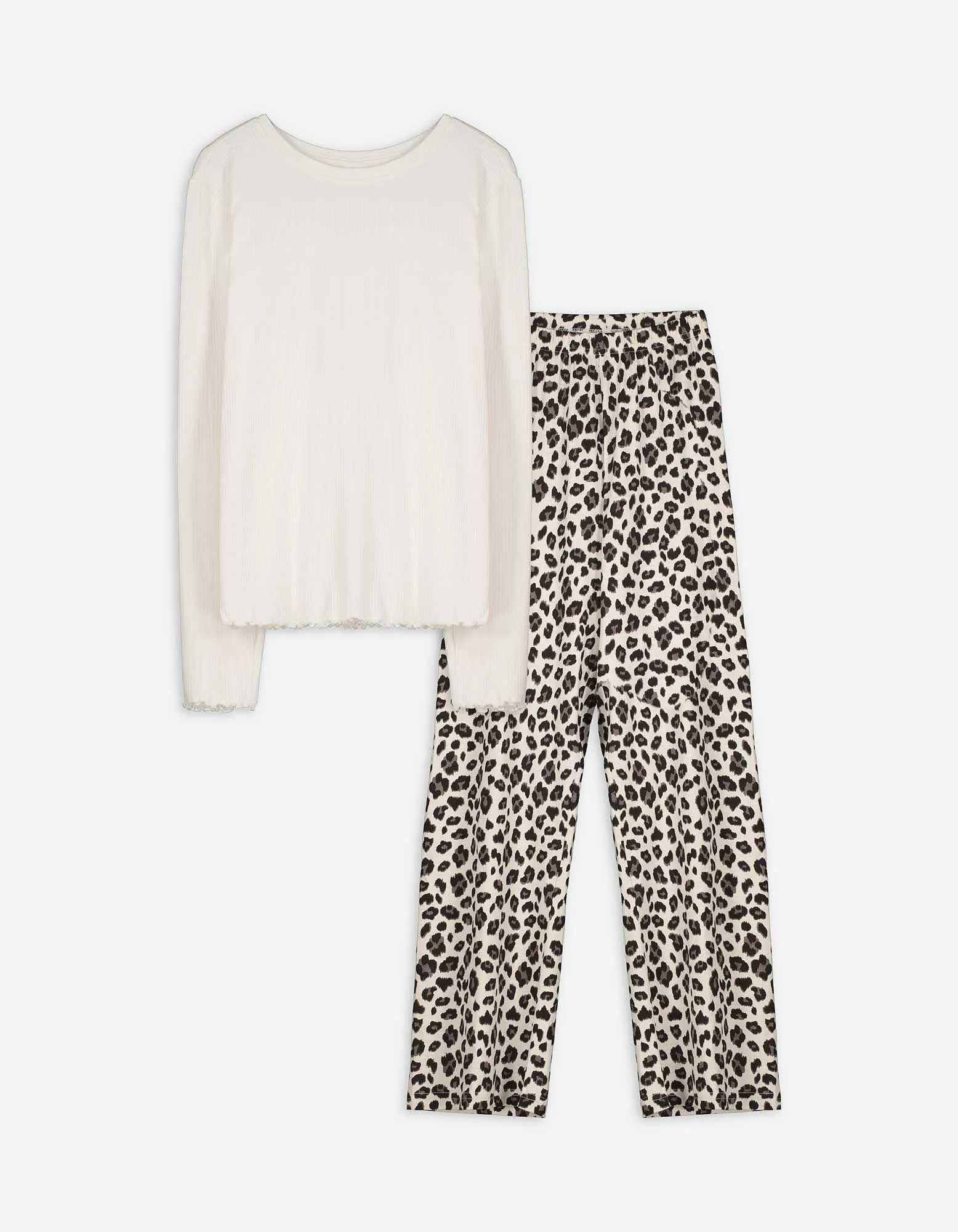 Pigiama completo (maglia + pantaloni) - A coste - bronzo