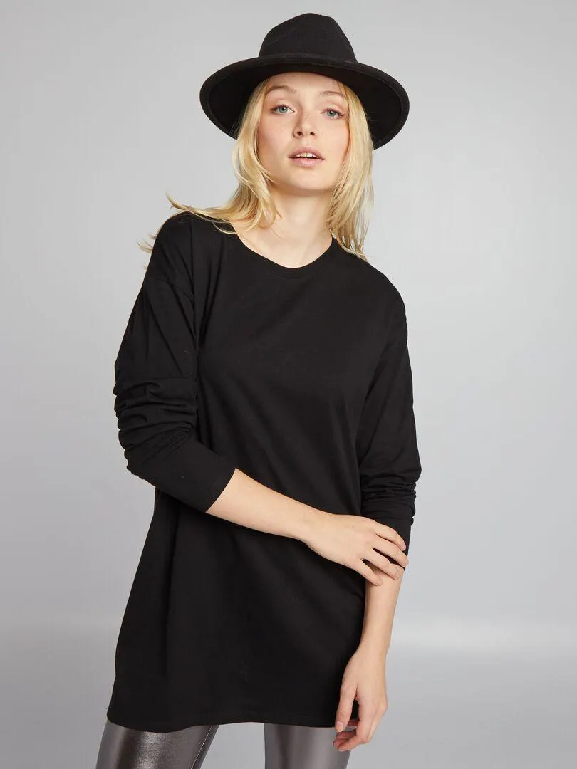 T-shirt lunga - NERO