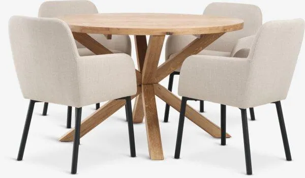 GRIBSKOV Ø120 rovere + 4 SOTTRUP beige