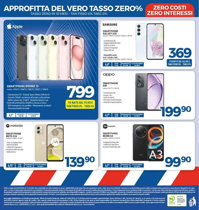 Approfitta del vero tasso zero % da 20 settembre a 17 ottobre di 2024 - Pagina del volantino 12