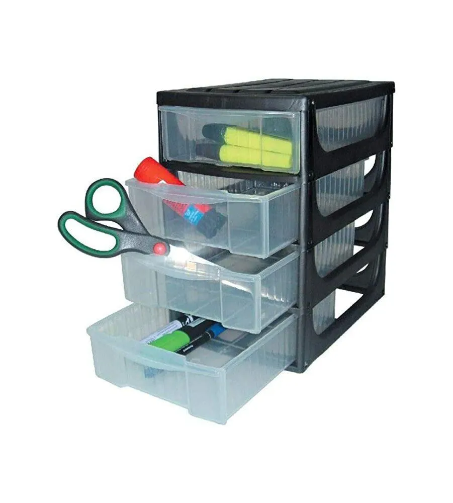 CASSETTIERA DA TAVOLO 4 CASSETTI, BAMA "HOBBY BOX" - 17X25X27 CM