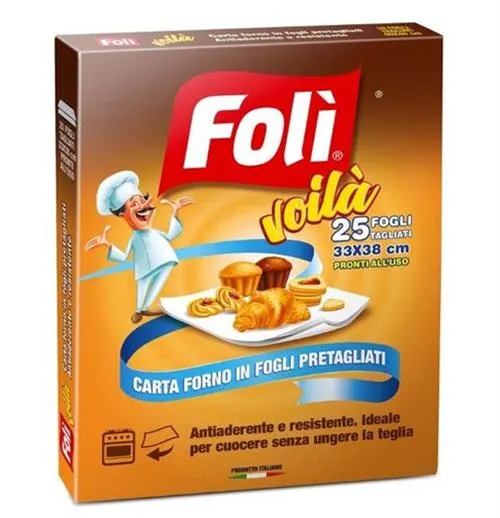 FOLI 25 FOGLI CARTA DA FORNO 33X38