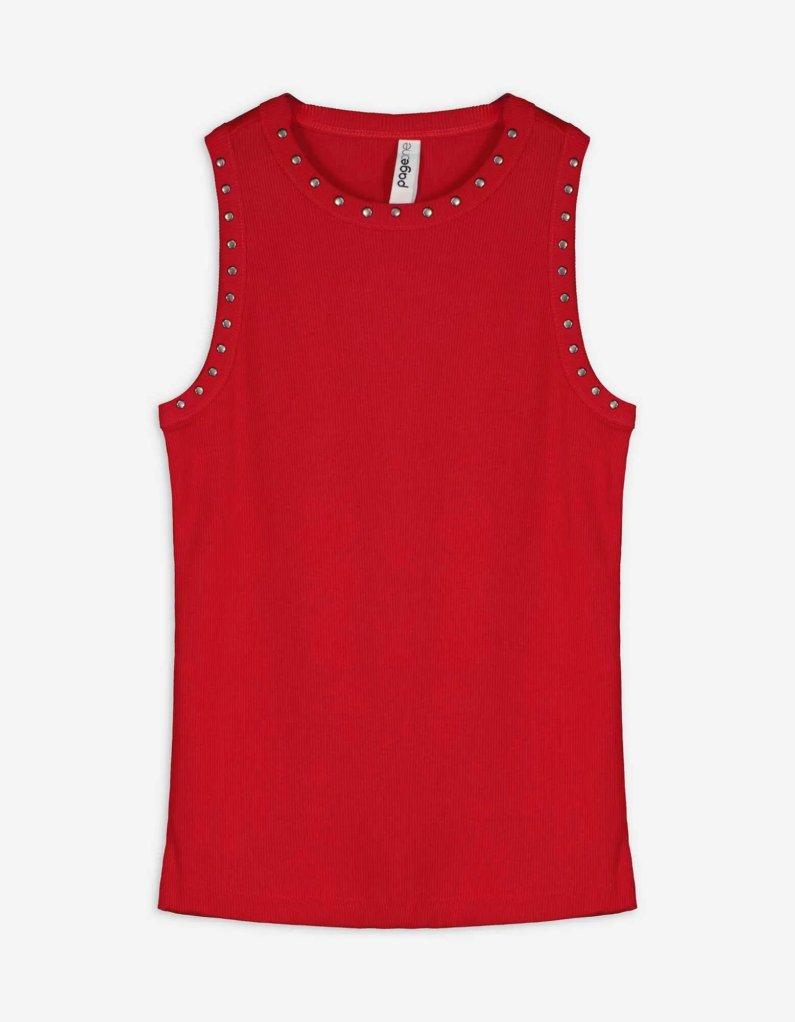 Top - Inserto di rivetti - rosso
