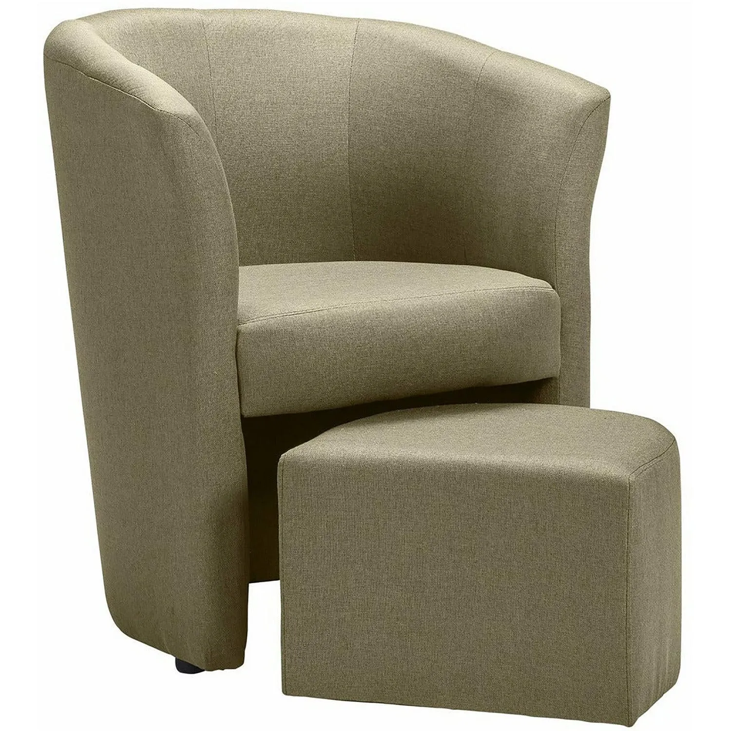 Poltrona in tessuto con pouf tortora Djerba Savana