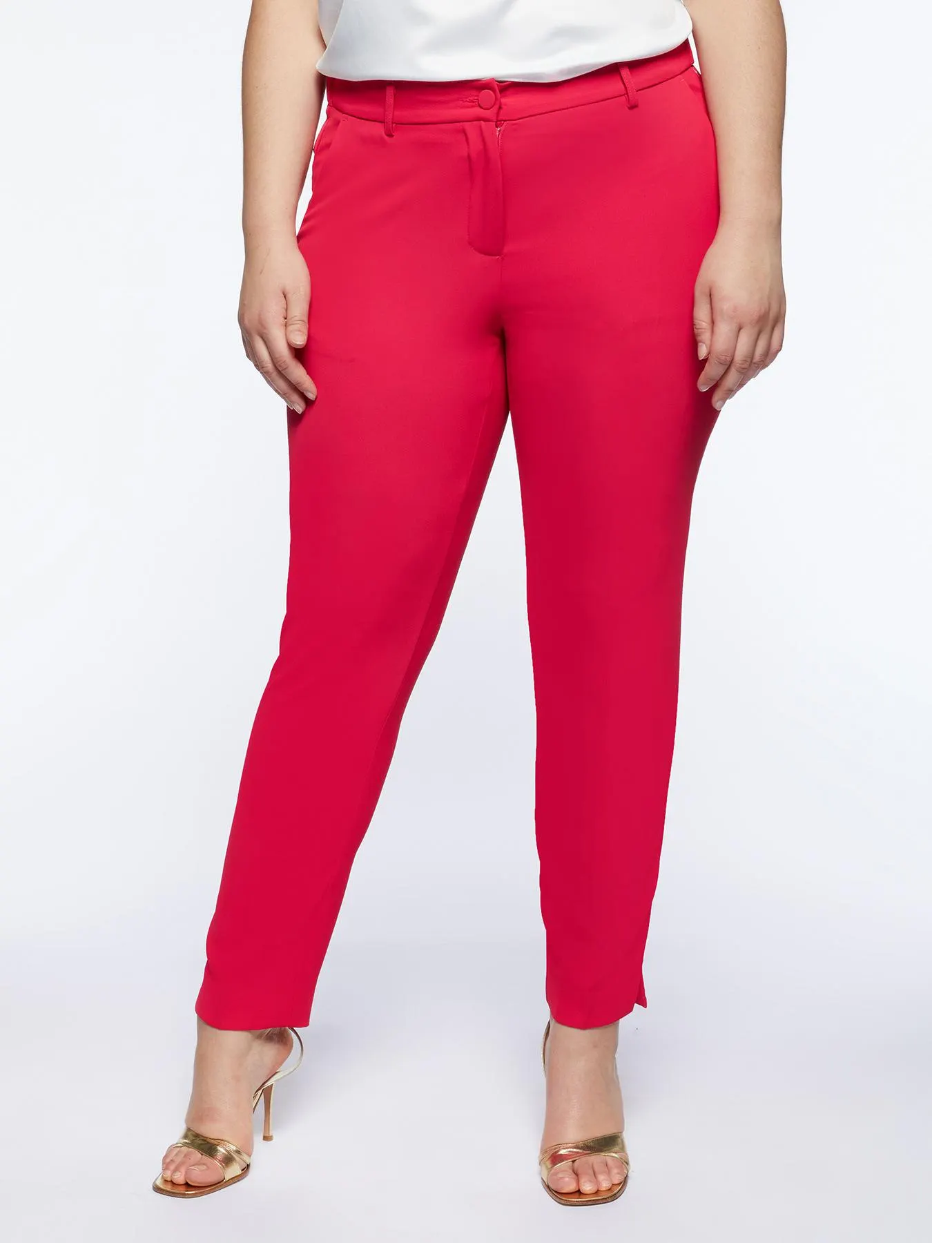 Pantaloni dritti in tessuto fluido