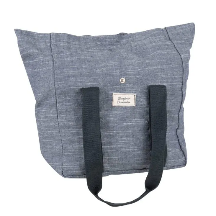 Borsa portapranzo blu e bianca