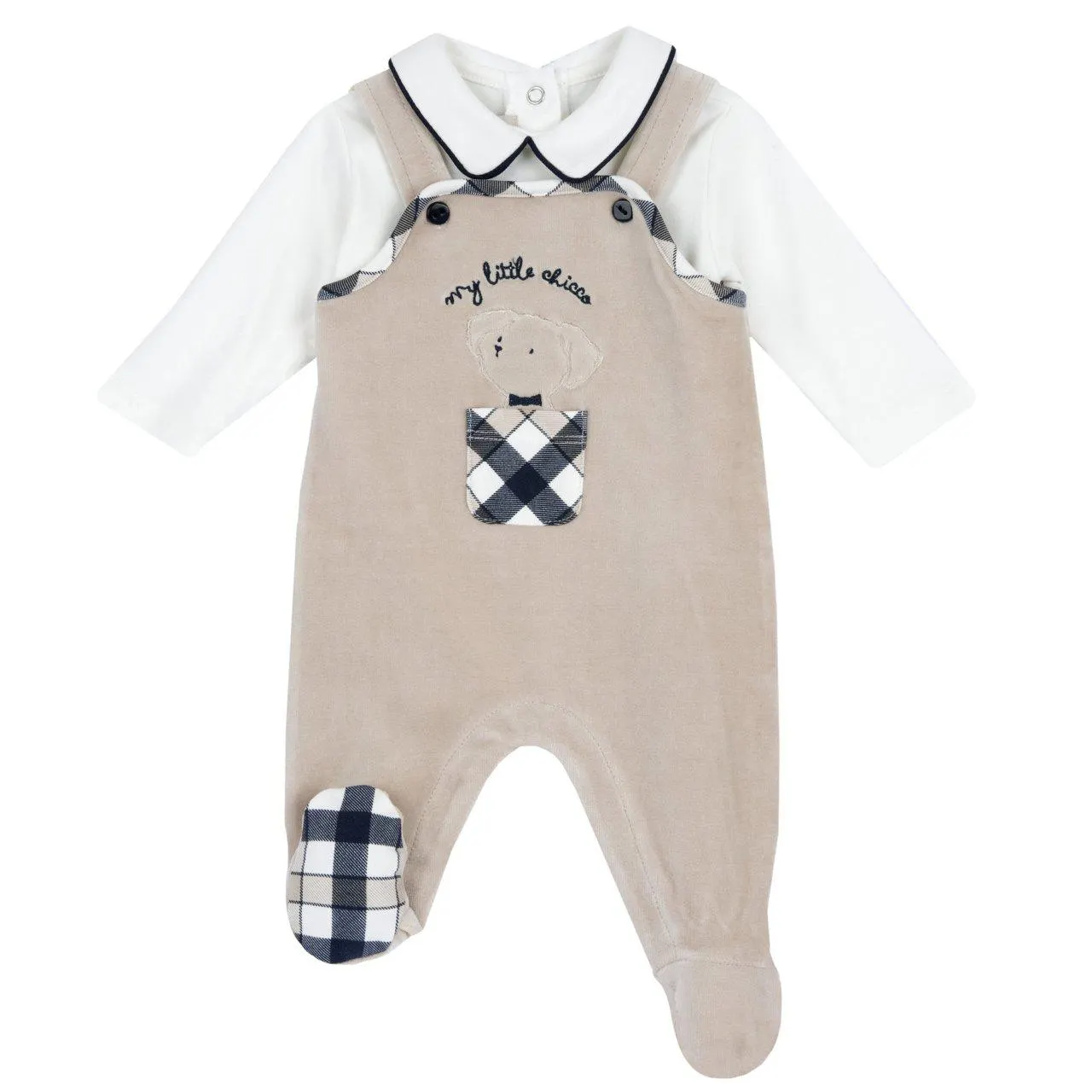 Completo body con salopette lunga